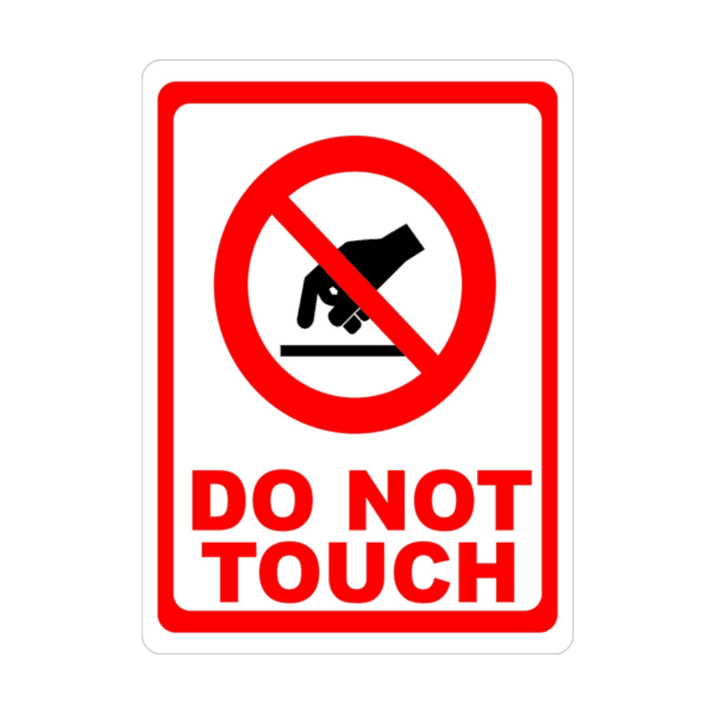 Usha Direction Signagues Sticker Do Not Touch 150x150mm (Pack of 5)